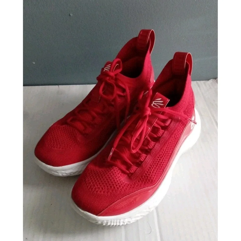 Under Armour Curry Flow 8 Red Basketball‎ Shoes Cushioned Sneakers